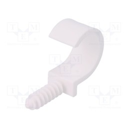 10 pcs x PAWBOL - H.7324 -AS - Holder, ØBundle : 28mm, white, Ømount.hole: 8mm, RING 28, Sockets: 1