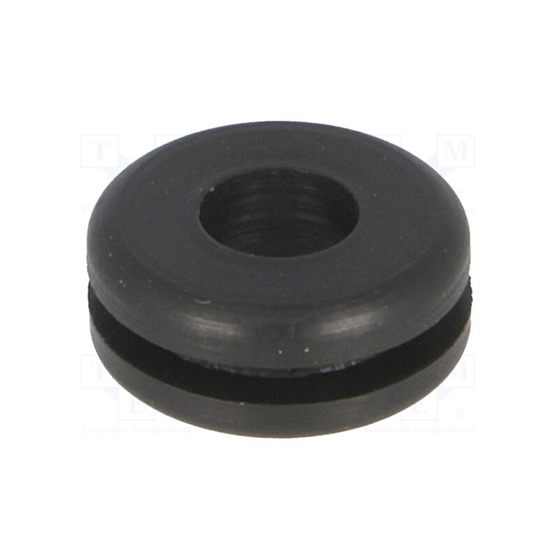 10 pcs x FIX&FASTEN - FIX-GR-48 - Grommet, Ømount.hole: 8mm, Øhole: 4.5mm, rubber, black