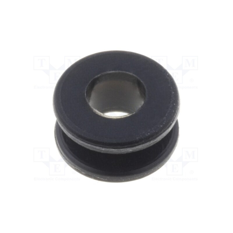 10 pcs x FIX&FASTEN - FIX-GR-53 - Grommet, Ømount.hole: 4.5mm, Øhole: 3.5mm, rubber, black