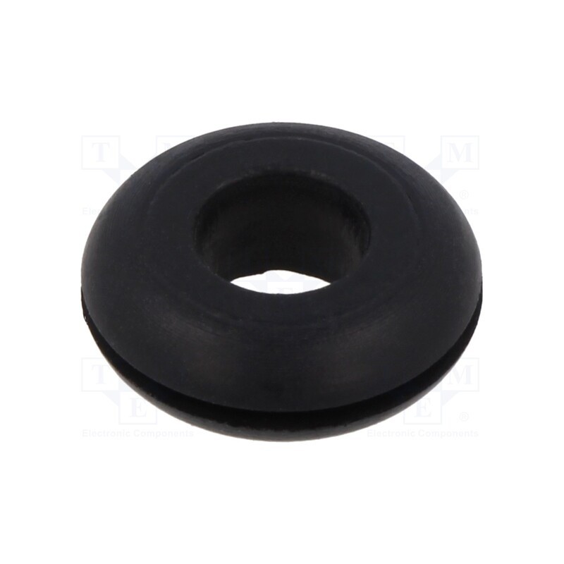 10 pcs x KEYSTONE - 744 - Grommet, Ømount.hole: 15.88mm, Øhole: 9.52mm, rubber, black