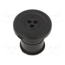 10 pcs x HT HI TECH POLYMERS - SP-16 TPE - Multigate grommet, Ømount.hole: 11.5mm, black, Holes no: 3, SP
