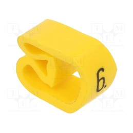 20 pcs x WEIDMu00dcLLER - CLI C 3-6 GE/SW 6 MP - Markers, Marking: 6, 8÷16mm, PVC, yellow, -30÷80°C, leaded, CLI C