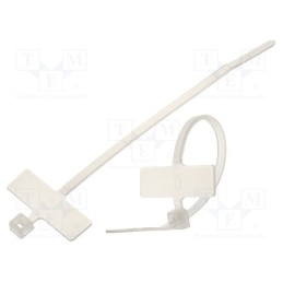 20 pcs x FIX&FASTEN - YJ-98X - Cable tie, with label, L: 100mm, W: 2.5mm, polyamide, natural