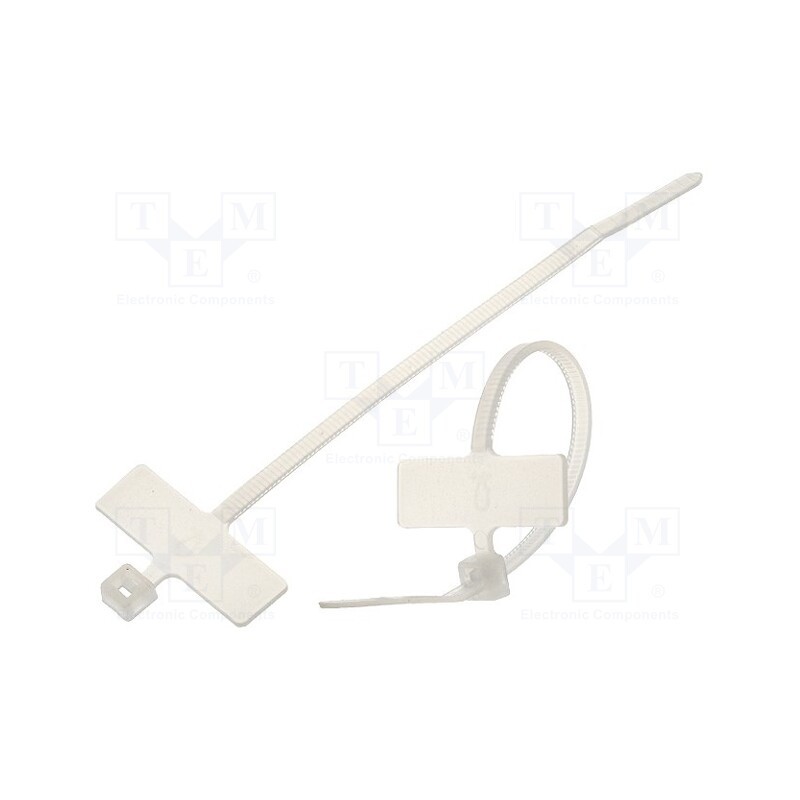 20 pcs x FIX&FASTEN - YJ-98X - Cable tie, with label, L: 100mm, W: 2.5mm, polyamide, natural
