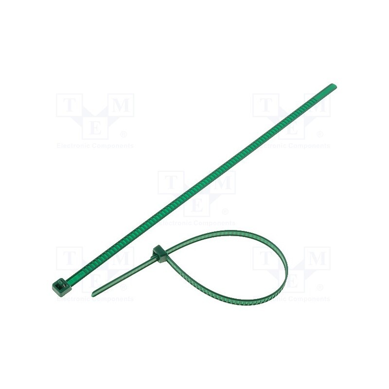 25 pcs x HELLERMANNTYTON - 115-00005 - Cable tie, multi use, L: 195mm, W: 4.7mm, polyamide, 245N, green