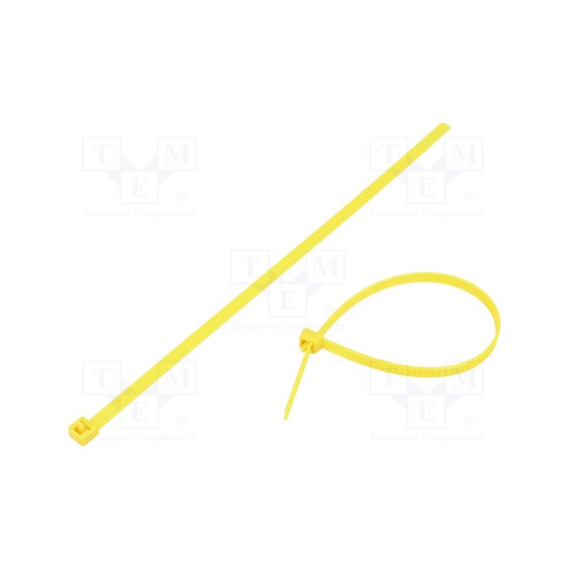 25 pcs x HELLERMANNTYTON - 115-00004 - Cable tie, multi use, L: 195mm, W: 4.7mm, polyamide, 245N, yellow