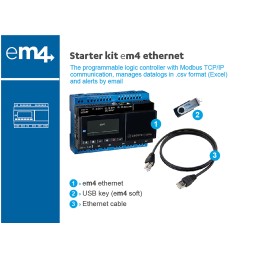 1 pcs - Crouzet em4 Series PLC CPU, PWM, Relay Output, 12 (Digital/Analogue), 4 (Digital)-Input, Analogue, Digital Input