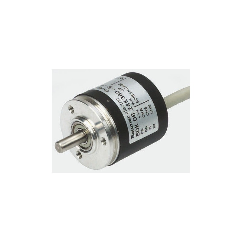 1 pcs - Baumer BDK Series Optical Incremental Encoder, 100 ppr, HTL/Push Pull Signal, Solid Type, 5mm Shaft