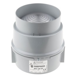 1 pcs - Werma BWM 890 Series Red Steady Beacon, 12 V dc, 24 V dc, Base Mount, LED Bulb, IP65