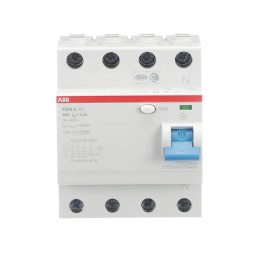 1 pcs - ABB F200 RCCB, 40A, 4 Pole, 300mA, Type A, 230V ac