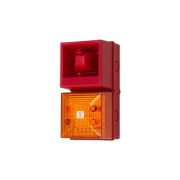 1 pcs - Clifford & Snell YL40 Series Amber Sounder Beacon, 230 V ac, IP65, Bulkhead, Flat Wall, 108dB at 1 Metre