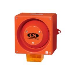 1 pcs - Clifford & Snell YL80 Series Amber Sounder Beacon, 24 V dc, IP66, Side Mount, 116dB at 1 Metre