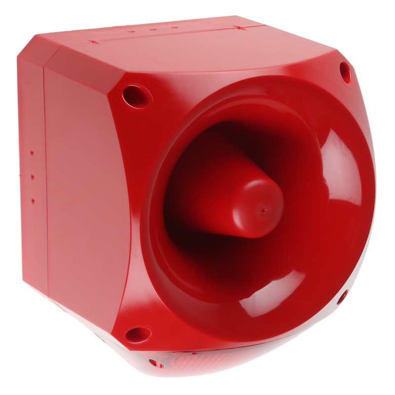 1 pcs - Klaxon PNC Series Red Sounder Beacon, 10 - 60 V dc, IP66, Side Mount, 120dB at 1 Metre