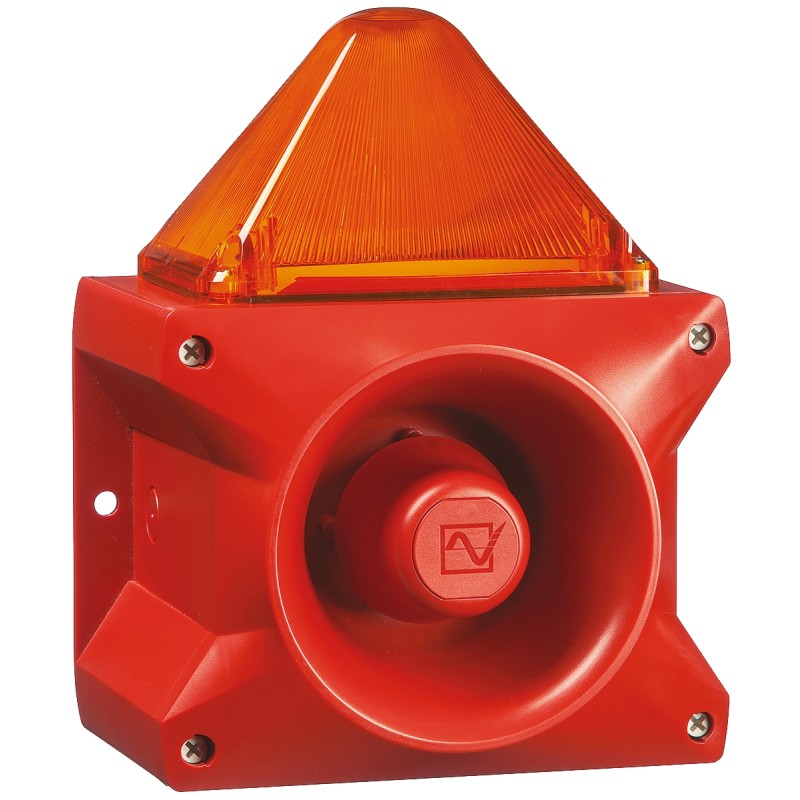 1 pcs - Pfannenberg PA X 10-10 Series Amber Sounder Beacon, 24 V dc, Base Mount, 110dB at 1 Metre