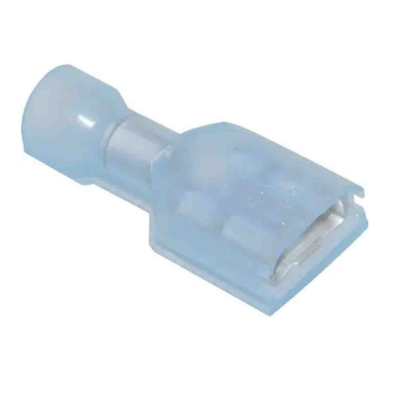 1 Bag of 1000 - TE Connectivity Ultra-Fast .250 Blue Insulated Female Spade Connector, Receptacle, 6.35 x 0.81mm Tab Size, 1.3mm