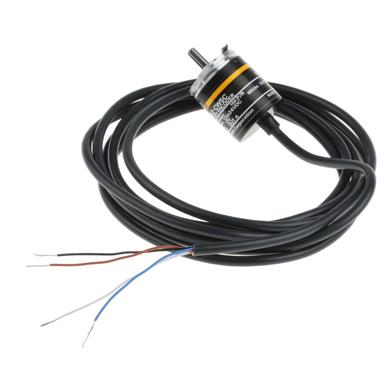 1 pcs - Omron E6A2 Series Incremental Incremental Encoder, 100 ppr, NPN Open Collector Signal, Solid Type, 4mm Shaft