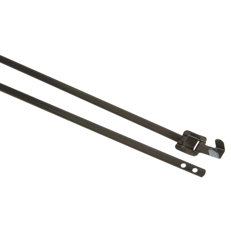 1 Bag of 100 - HellermannTyton Cable Tie, Releasable, 330mm x 5.26 mm, Black Polyester Coated Stainless Steel, Pk-100
