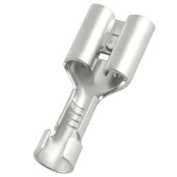 1 Bag of 100 - RS PRO Uninsulated Female Spade Connector, Receptacle, 0.8 x 6.35mm Tab Size