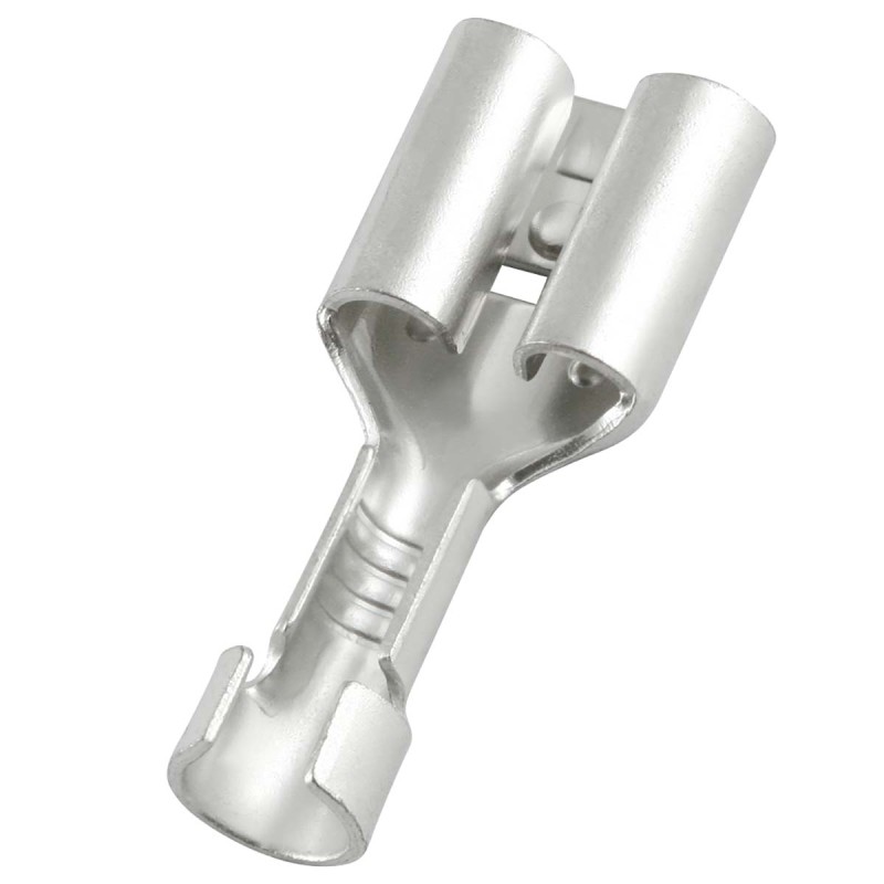 1 Bag of 100 - RS PRO Uninsulated Female Spade Connector, Receptacle, 0.8 x 6.35mm Tab Size