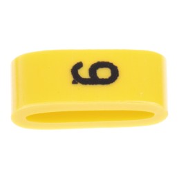 1 Bag of 500 - HellermannTyton Ovalgrip Slide On Cable Markers, Black on Yellow, Pre-printed '9', 2.5 - 6mm Cable