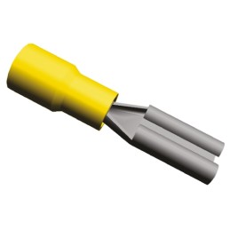 1 Box of 1000 - TE Connectivity PIDG FASTON .110 Yellow Insulated Female Spade Connector, Receptacle, 2.79 x 0.79mm Tab Size, 0.