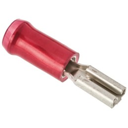 1 Box of 1000 - TE Connectivity PIDG FASTON .250 Red Insulated Female Spade Connector, Receptacle, 2.79 x 0.51mm Tab Size, 0.3mm