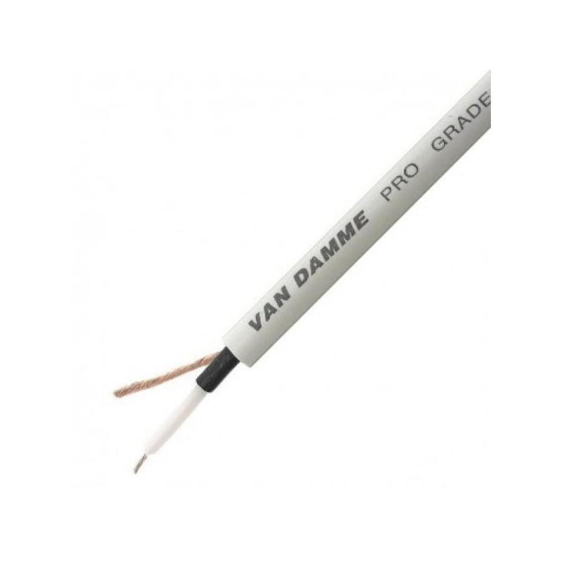 1 Reel of 1 - Van Damme Screened 2 Core, 0.22 mm² CSA, 6mm od, 100m, White