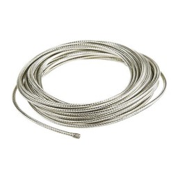1 Reel of 100 M - TE Connectivity Expandable Braided Copper Silver Cable Sleeve, 3mm Diameter, 100m Length, RayBraid Series