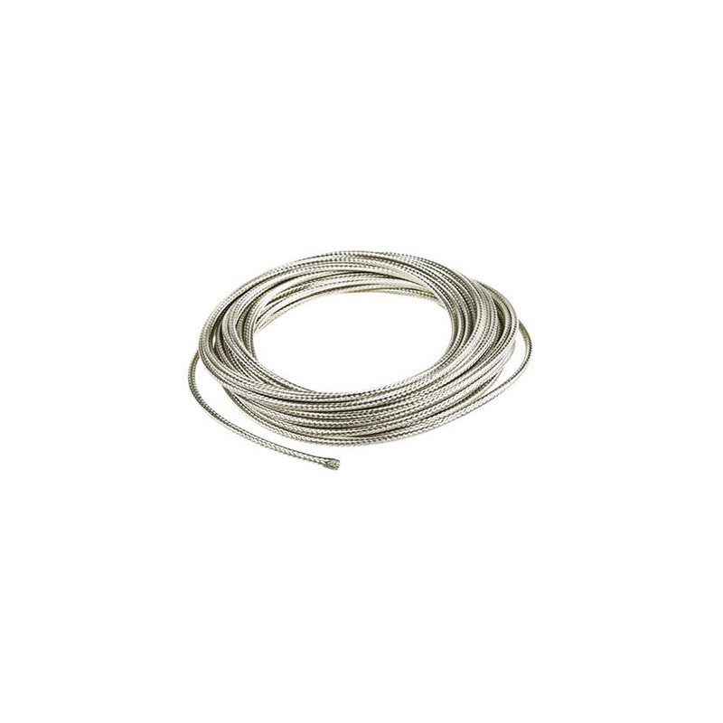1 Reel of 100 M - TE Connectivity Expandable Braided Copper Silver Cable Sleeve, 3mm Diameter, 100m Length, RayBraid Series