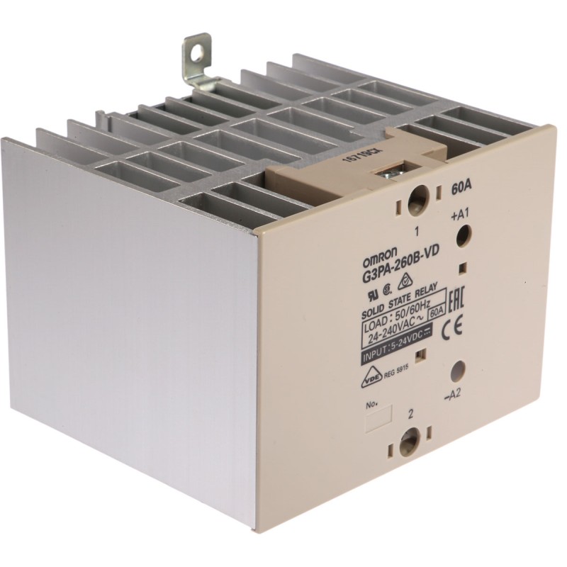 1 pcs - Omron G3PA Series Solid State Relay, 60 A Load, Panel Mount, 264 V Load, 30 V Control