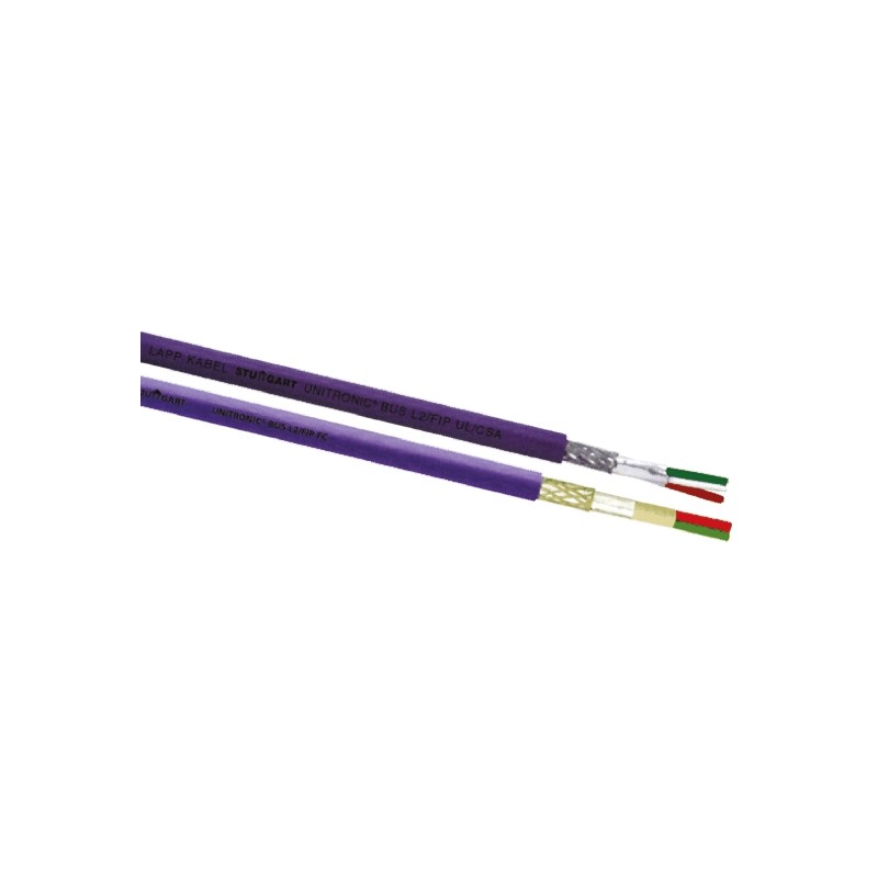 1 Reel of 100 M - Lapp UNITRONIC BUS PB FD P Data Cable, 2 Cores, 0.25 mm², Screened, 100m, Purple PUR Sheath, 24 AWG