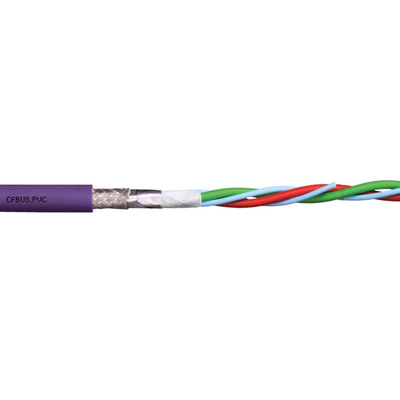 1 Reel of 100 M - Igus chainflex CFBUS.PVC Bus Cable, 4 Cores, 0.15 mm², Screened, 100m, Red lilac