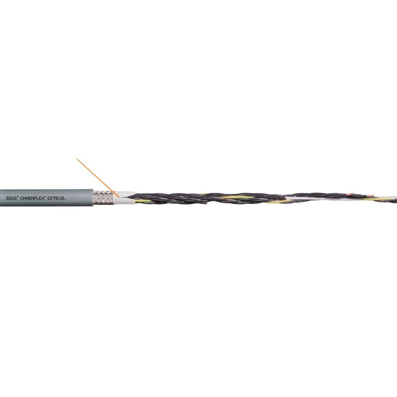 1 Reel of 100 M - Igus chainflex CF78.UL Control Cable, 12 Cores, 0.5 mm², Screened, 100m, Black