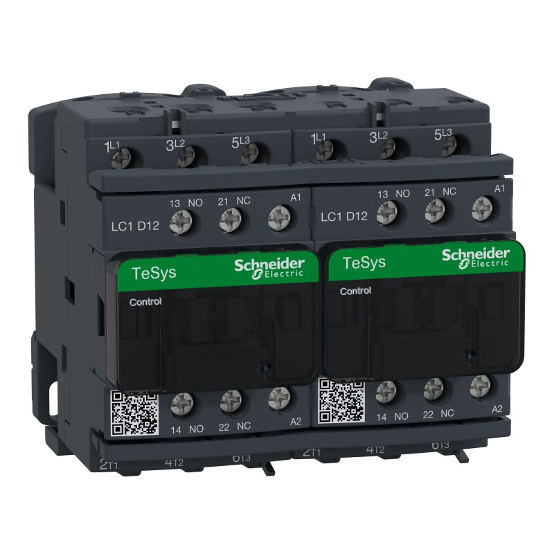 1 pcs - Schneider Electric LC2D Series Contactor, 24 V ac Coil, 3-Pole, 12 A, 5.5 kW, 3NO, 690 V ac