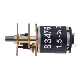 1 pcs - RS PRO Brushed Geared DC Geared Motor, 0.58 W, 3 V dc, 4 mNm, 1350 rpm, 3mm Shaft Diameter
