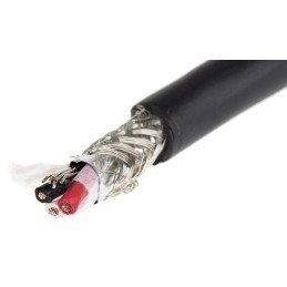 1 Reel of 30 M - Alpha Wire Xtra-Guard 4 Control Cable, 3 Cores, 0.35 mm², Screened, 30m, Black TPE Sheath, 22 AWG