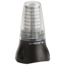 1 pcs - Moflash LEDA125 Series White Buzzer Beacon, 230 V ac, IP65, Base Mount, 90dB at 1 Metre