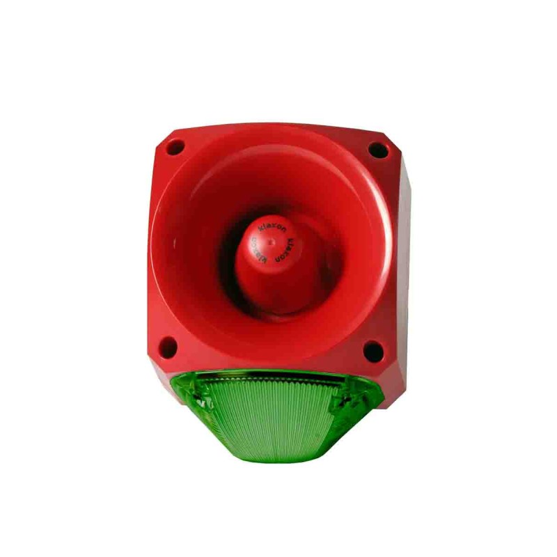 1 pcs - Klaxon Green Sounder Beacon, 110 V ac, 230 V ac, IP66, 116dB at 1 Metre