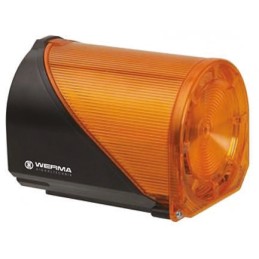 1 pcs - Werma 444 Series Yellow Sounder Beacon, 24 V ac/dc, IP65, Surface Mount, 114dB at 1 Metre