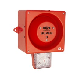 1 pcs - Clifford & Snell YL80 Hi Vis Series Clear Sounder Beacon, 48 V dc, IP66, Wall or Bulkhead, 120dB at 1 Metre