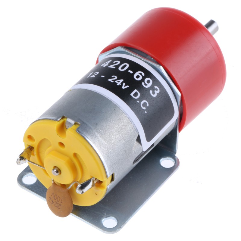 1 pcs - RS PRO Brushed Geared DC Geared Motor, 1.3 W, 12 V dc, 12 Ncm, 27 rpm, 4mm Shaft Diameter