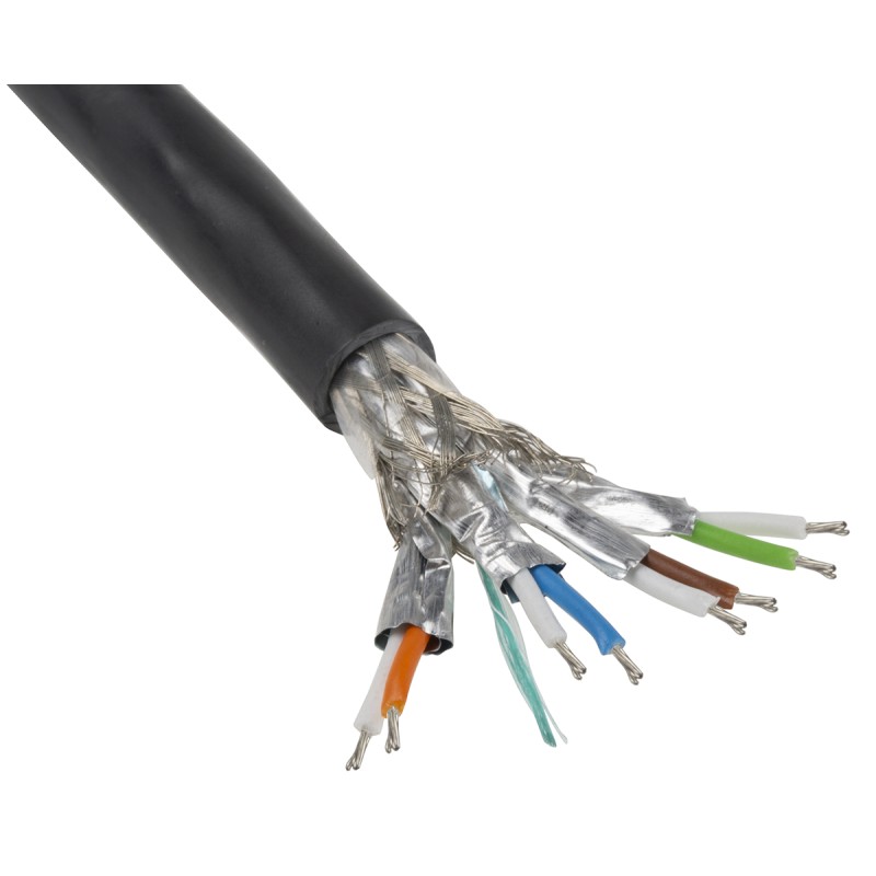 1 Reel of 50 M - HARTING Cat7 Ethernet Cable, SF/FTP, Black LSZH Sheath, 50m, Flame Retardant, Low Smoke Zero Halogen (LSZH)