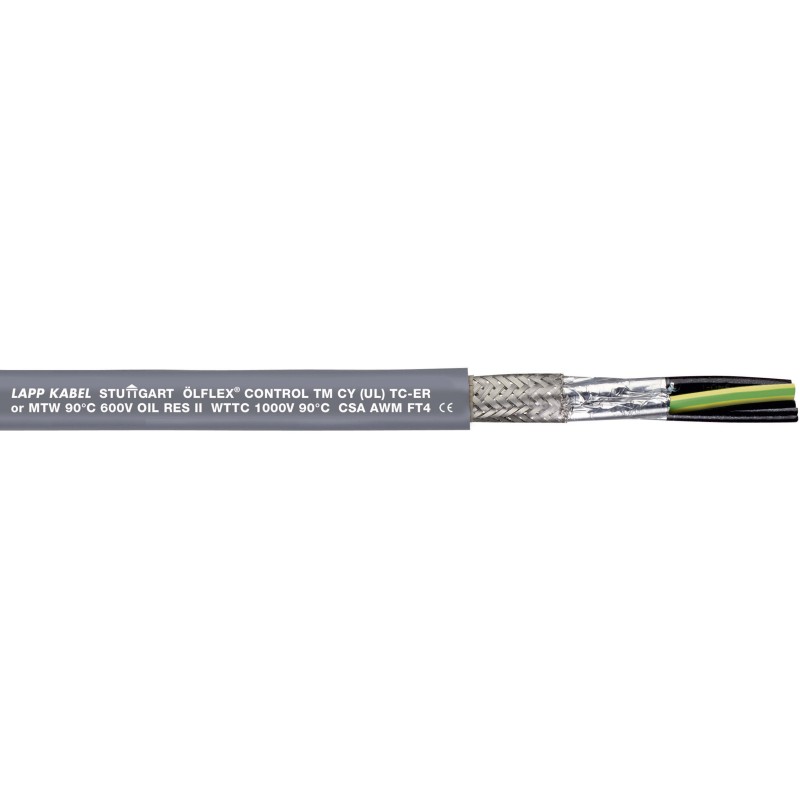 1 Reel of 50 M - Lapp ÖLFLEX CONTROL TM CY Control Cable, 7 Cores, 1.5 mm², CY, Screened, 50m, Grey, 15 AWG