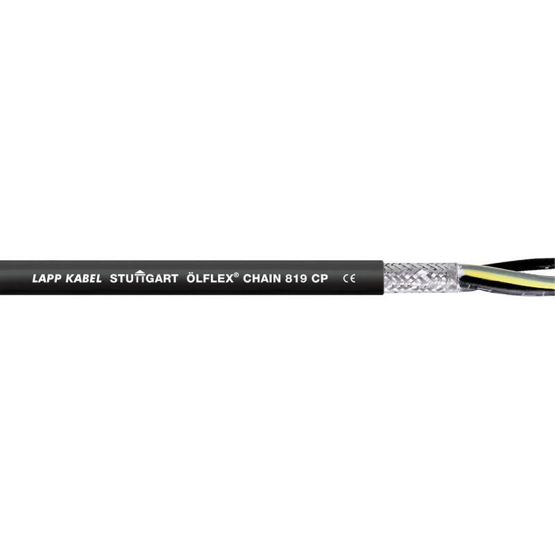 1 Reel of 50 M - Lapp ÖLFLEX CHAIN 819 CP Control Cable, 12 Cores, 1.5 mm², CY, Screened, 50m, Black PUR Sheath