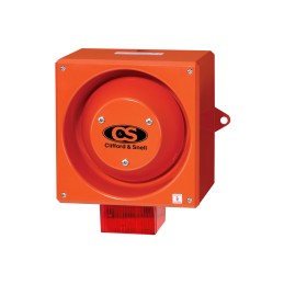 1 pcs - Clifford & Snell YL80 Series Red Sounder Beacon, 24 V dc, IP66, Side Mount, 116dB at 1 Metre