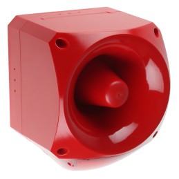 1 pcs - Klaxon PNC Series Red Sounder Beacon, 10 - 60 V dc, IP66, Side Mount, 120dB at 1 Metre