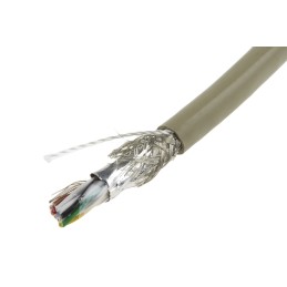 1 Reel of 50 M - Alpha Wire Twisted Pair Data Cable, 6 Pairs, 0.23 mm², 12 Cores, 24 AWG, Screened, 50m, Grey Sheath
