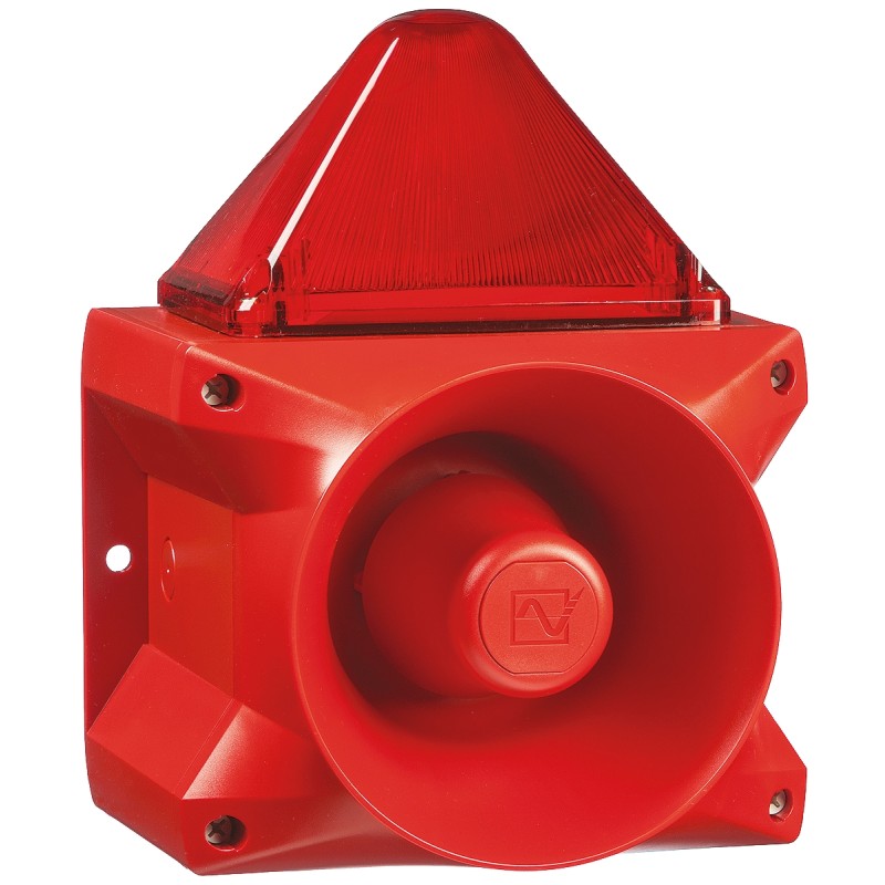 1 pcs - Pfannenberg PA X 20-15 Series Red Sounder Beacon, 230 V ac, Base Mount, 110dB at 1 Metre