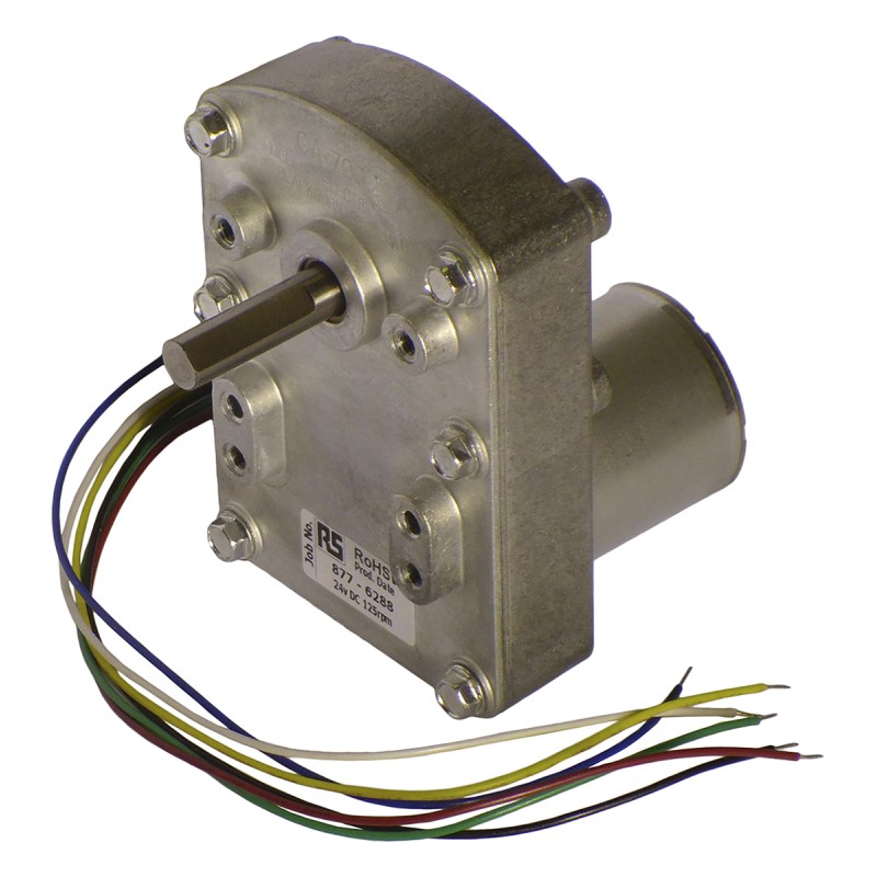 1 pcs - Mellor Electric Brushless Geared DC Geared Motor, 9 W, 24 V dc, 1.3 Nm, 125 rpm, 7.94mm Shaft Diameter