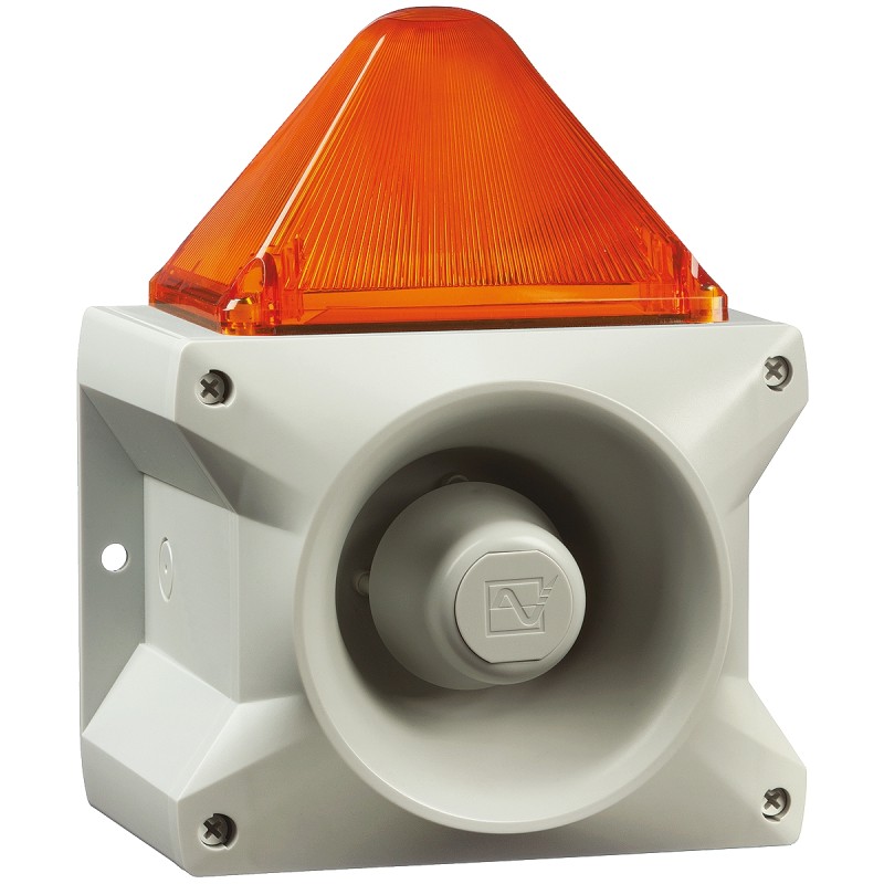 1 pcs - Pfannenberg PA X 10-10 Series Amber Sounder Beacon, 24 V dc, Base Mount, 110dB at 1 Metre